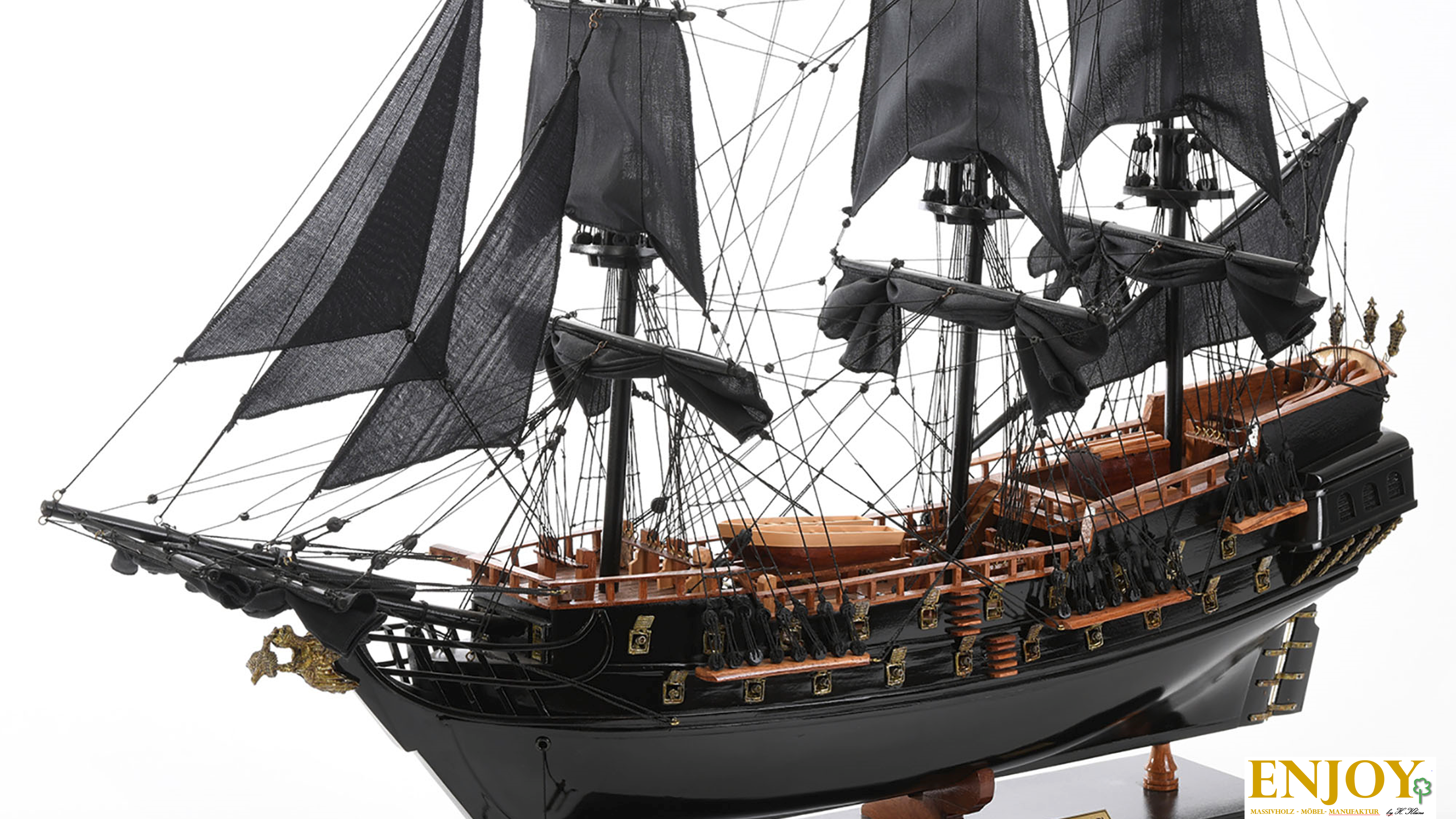 Black Pearl Piratenschiff Holzmodell Handarbeit Sammlerstück