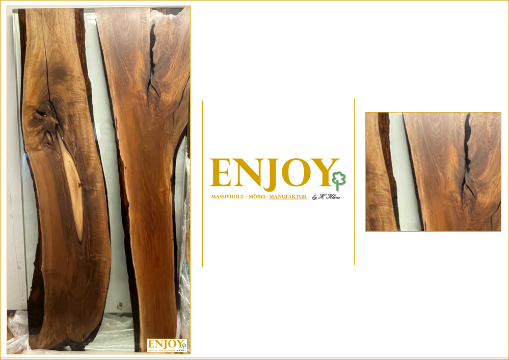 Epoxid-Tischplatte Nussbaum ´Katanga`